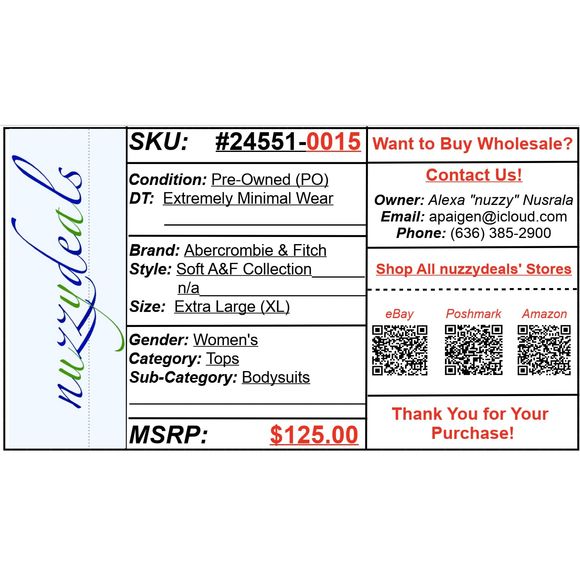 Womens Abercrombie & Fitch Soft A&F Collection Green V-Neck Bodysuit Top Size XL - Picture 5 of 5